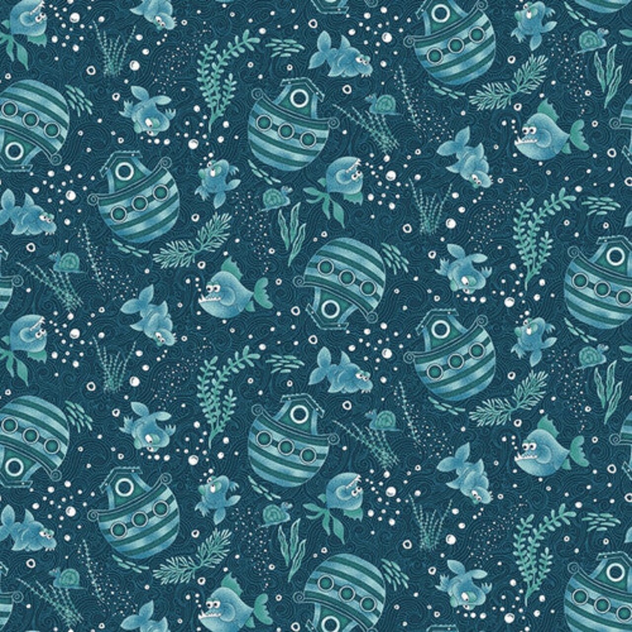 Fabric Henry Glass Blue Tonal Ark Two by Two by the Quarter Yard 1751-77